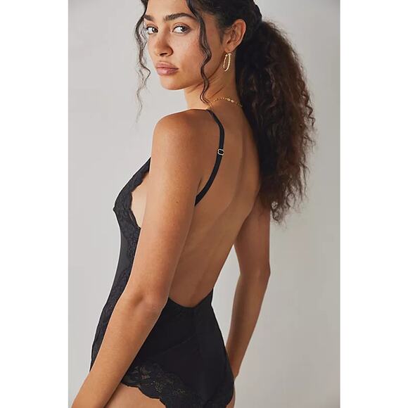 NWT Free People We Are HAH Women's Back Off Bodysuit Open-Back Noir Black SZ XS - Picture 13 of 13